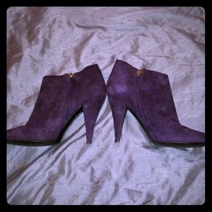 Michael Kors purple suede booties
